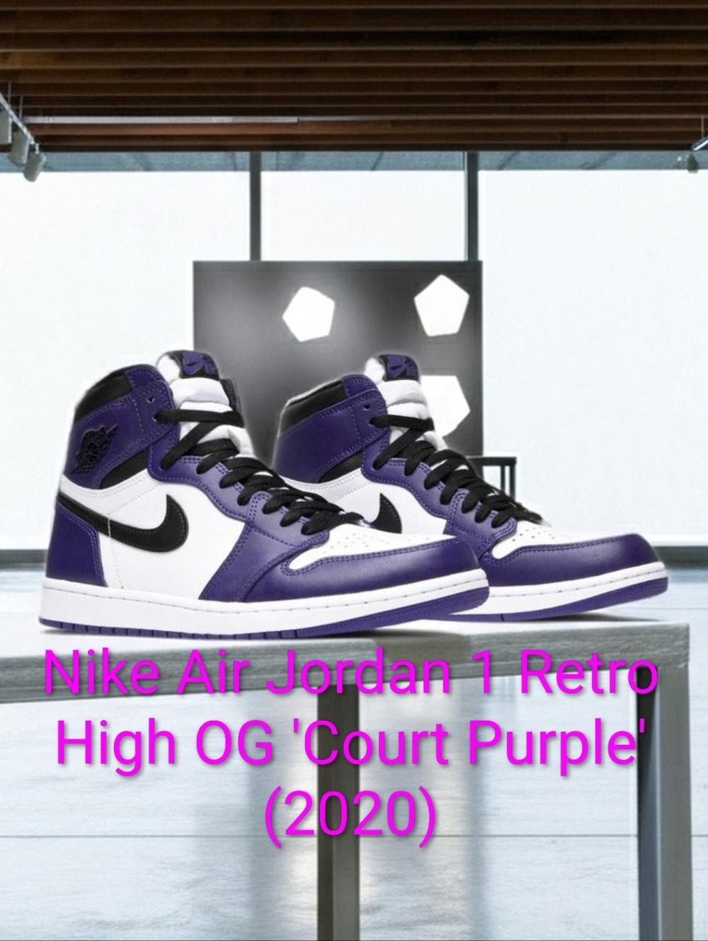 Nike Air Jordan 1 Retro High OG 'Court Purple' (2020) M9.5/W11 EUC W/OG BOX